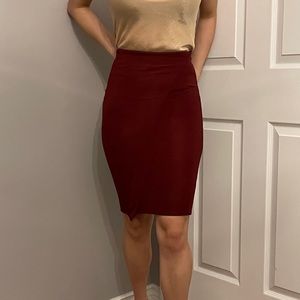 Zara Wine Midi Bandage Pencil Skirt